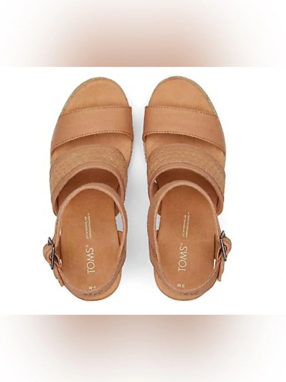 Tom’s Madelyn Sandy Beige Women’s Wedge Platform Sandals Size 9.5 New - Picture 11 of 11